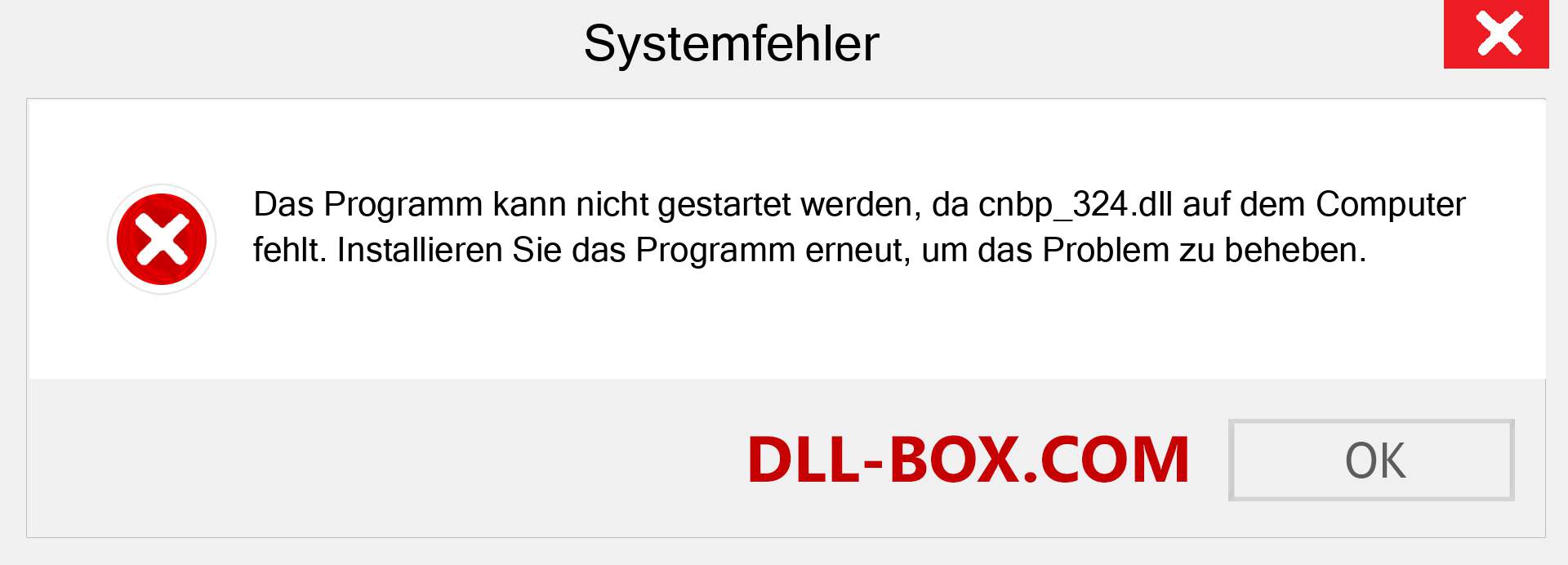 cnbp_324.dll-Datei fehlt?. Download für Windows 7, 8, 10 - Fix cnbp_324 dll Missing Error unter Windows, Fotos, Bildern