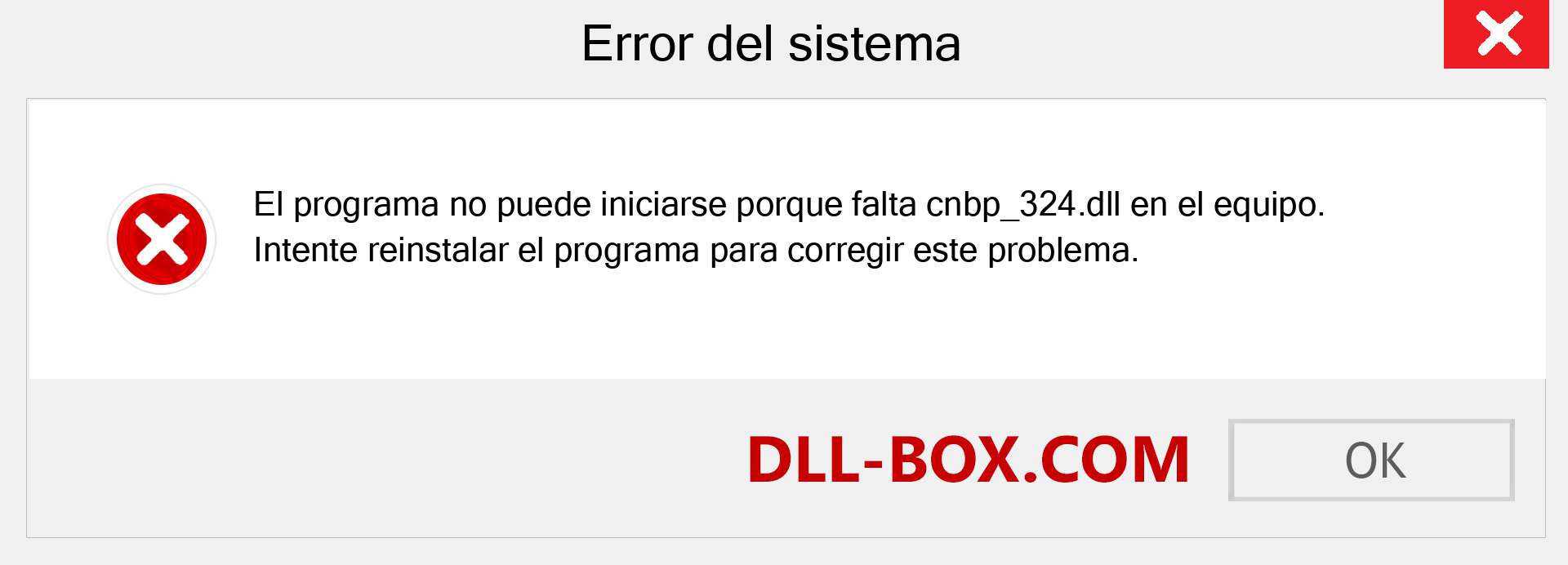 ¿Falta el archivo cnbp_324.dll ?. Descargar para Windows 7, 8, 10 - Corregir cnbp_324 dll Missing Error en Windows, fotos, imágenes